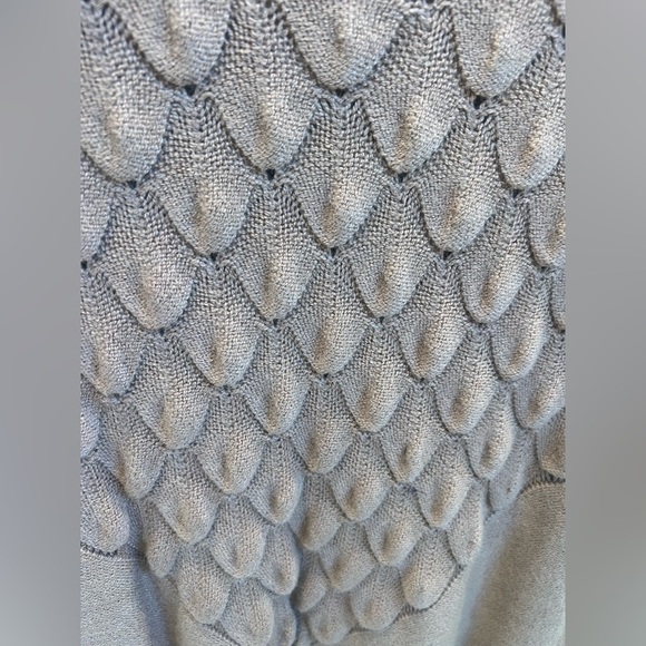 Anthropologie Lucy Paris joia scalloped sweater medium beige tan neutral - Picture 17 of 17